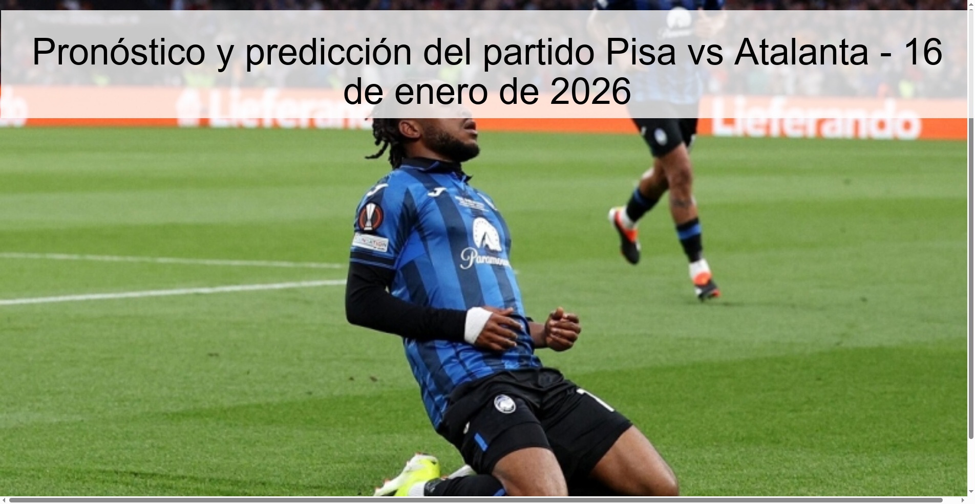 Pronóstico y predicción del partido Pisa vs Atalanta – 16 de enero de 2026