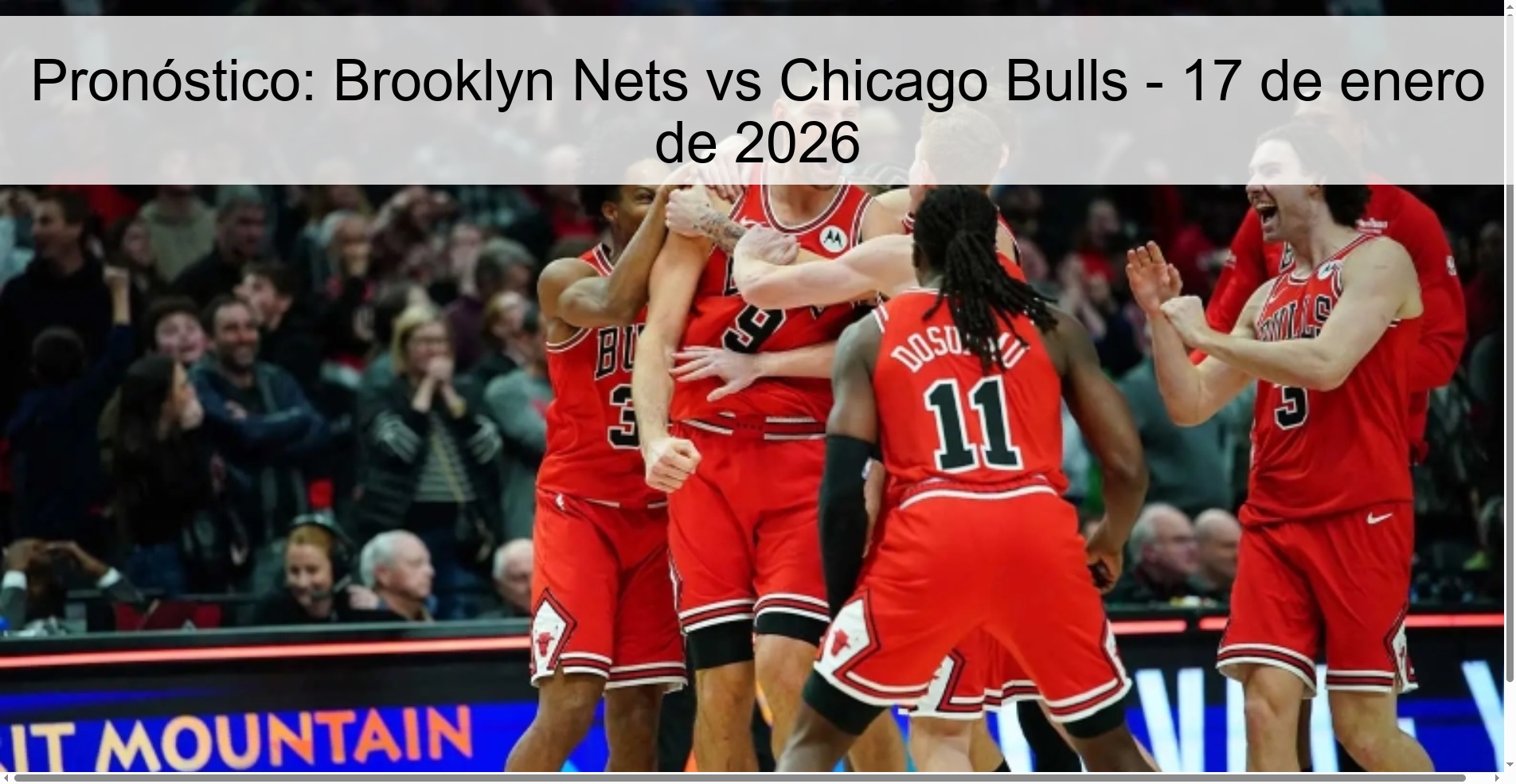 Pronóstico: Brooklyn Nets vs Chicago Bulls – 17 de enero de 2026