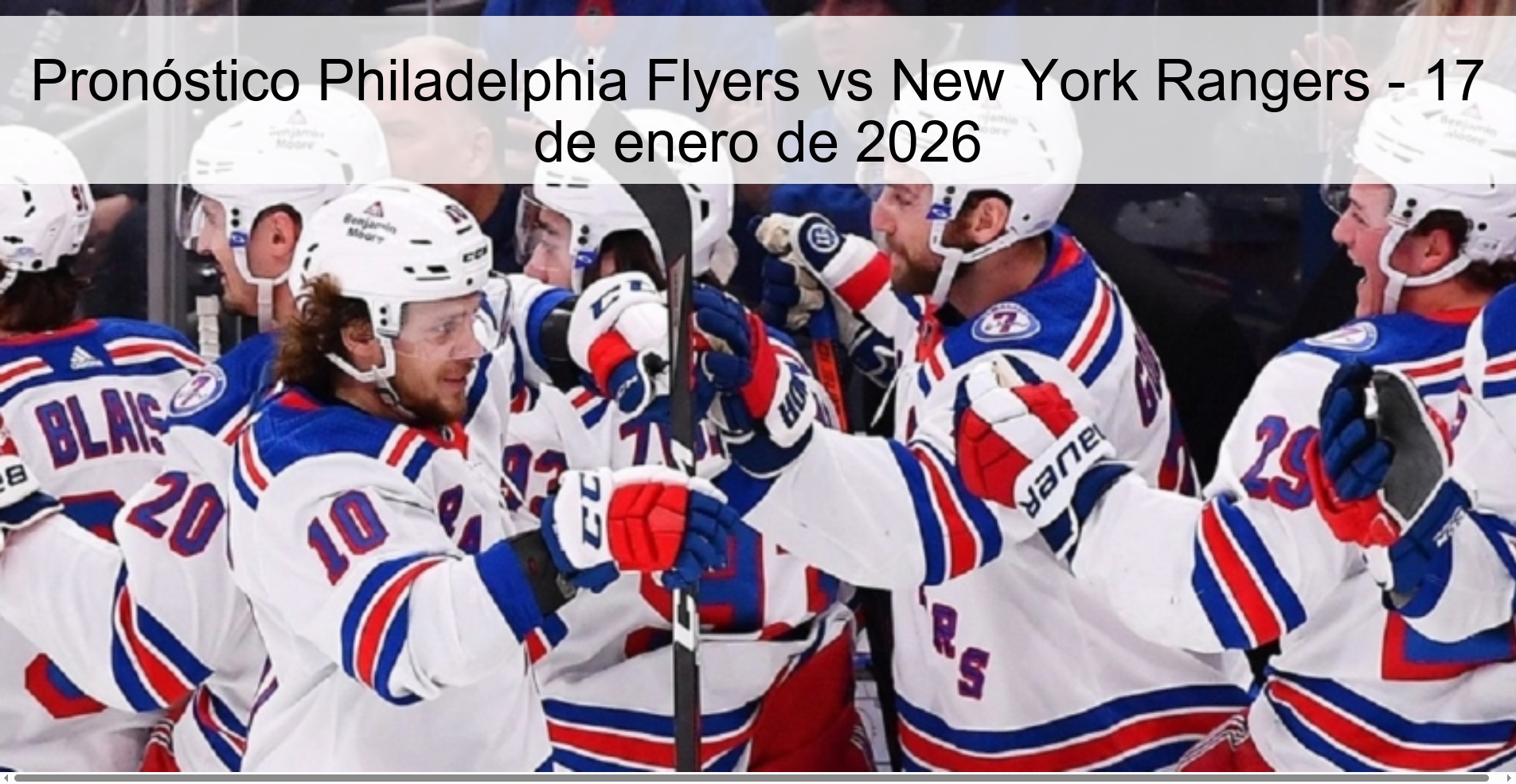 Pronóstico Philadelphia Flyers vs New York Rangers – 17 de enero de 2026