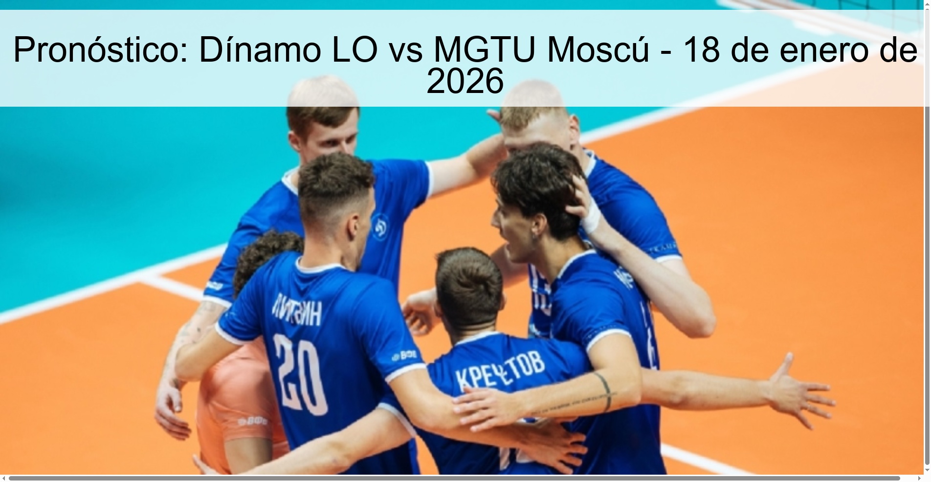Pronóstico: Dínamo LO vs MGTU Moscú – 18 de enero de 2026