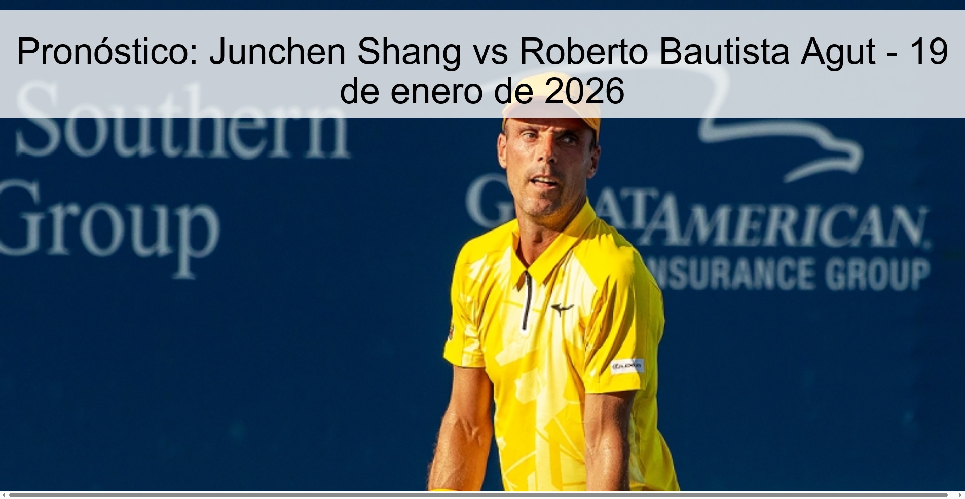 Pronóstico: Junchen Shang vs Roberto Bautista Agut – 19 de enero de 2026