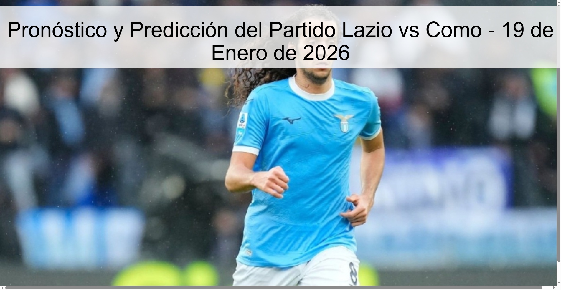 Pronóstico y Predicción del Partido Lazio vs Como – 19 de Enero de 2026
