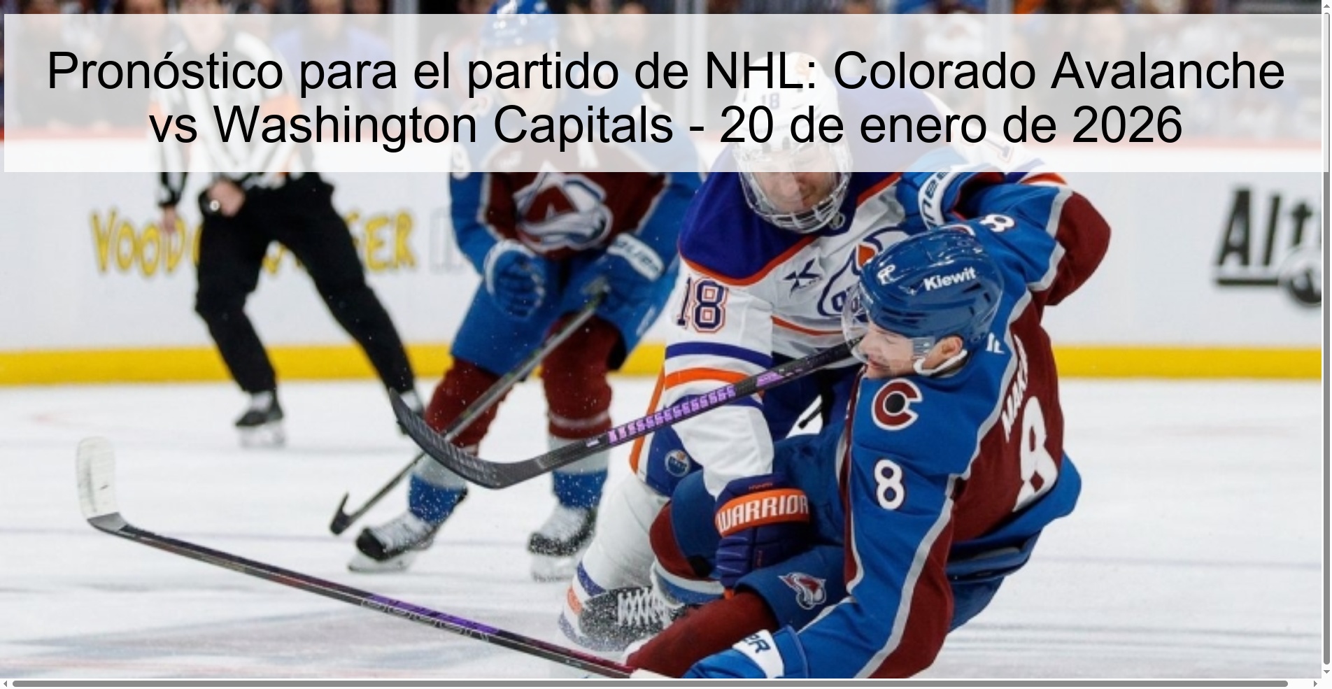 Pronóstico para el partido de NHL: Colorado Avalanche vs Washington Capitals – 20 de enero de 2026