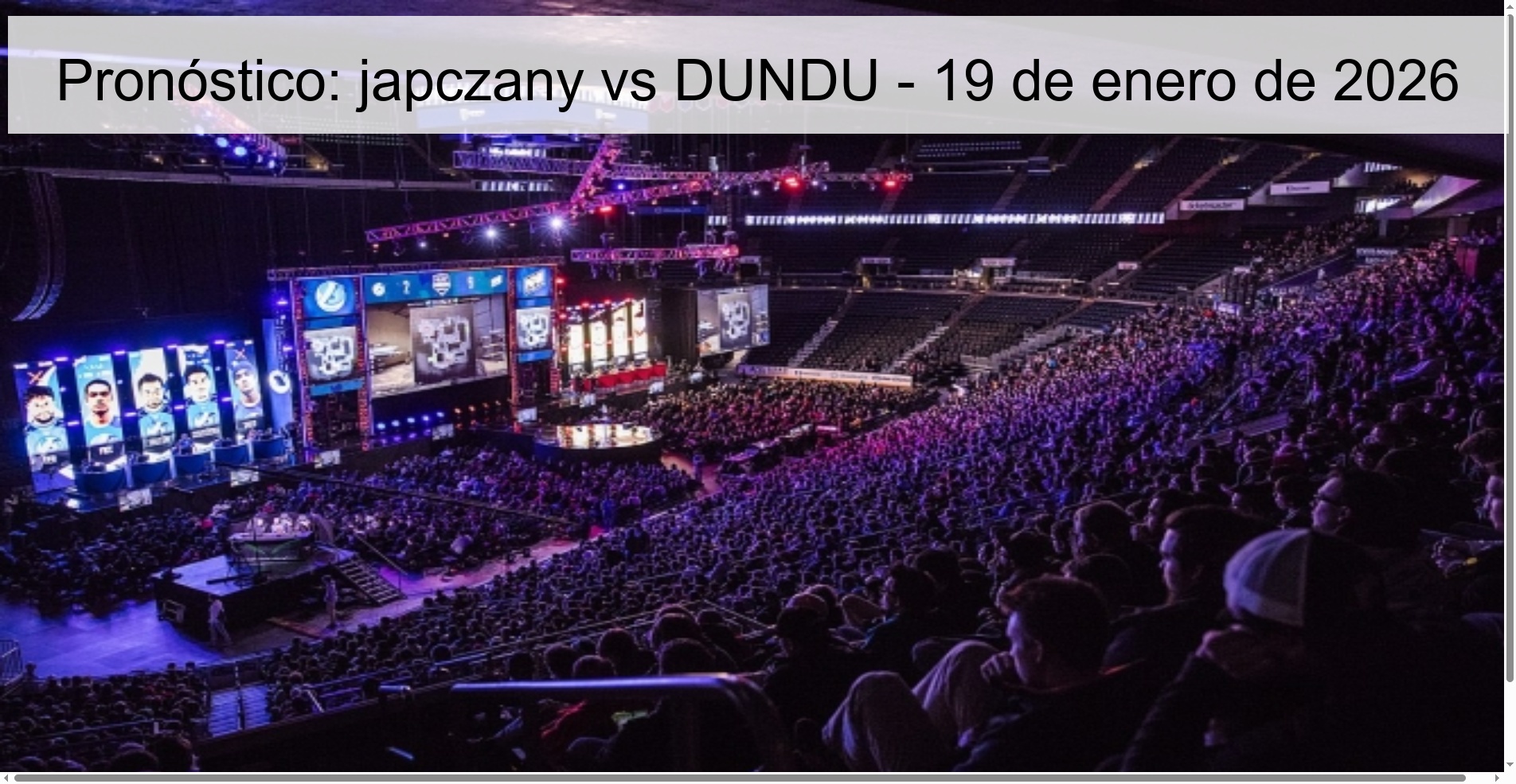 Pronóstico: japczany vs DUNDU – 19 de enero de 2026