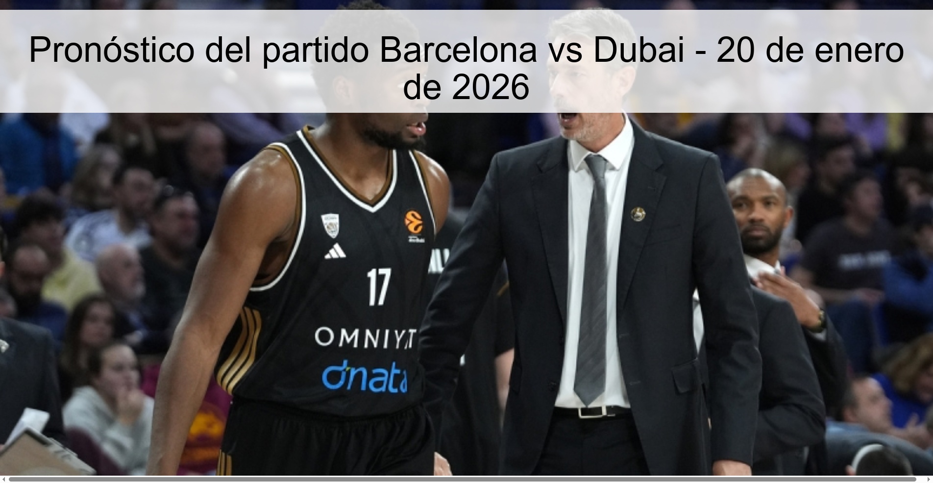 Pronóstico del partido Barcelona vs Dubai – 20 de enero de 2026