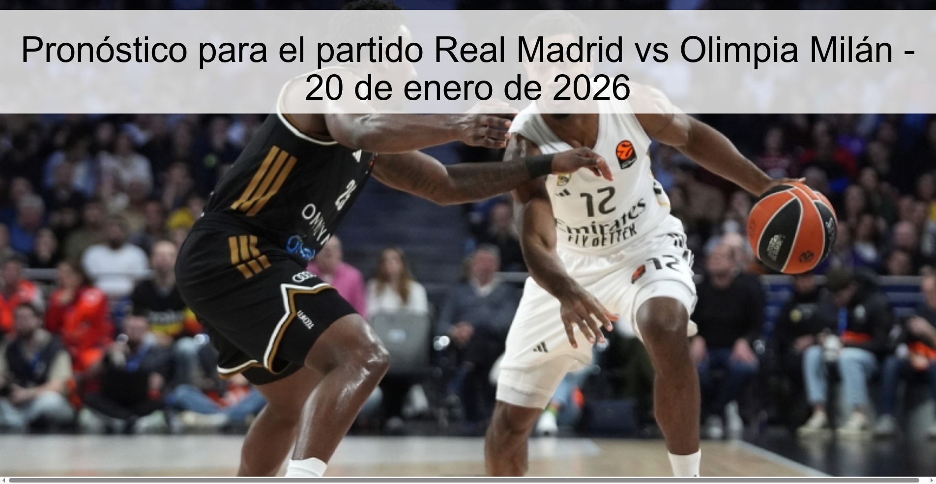 Pronóstico para el partido Real Madrid vs Olimpia Milán – 20 de enero de 2026