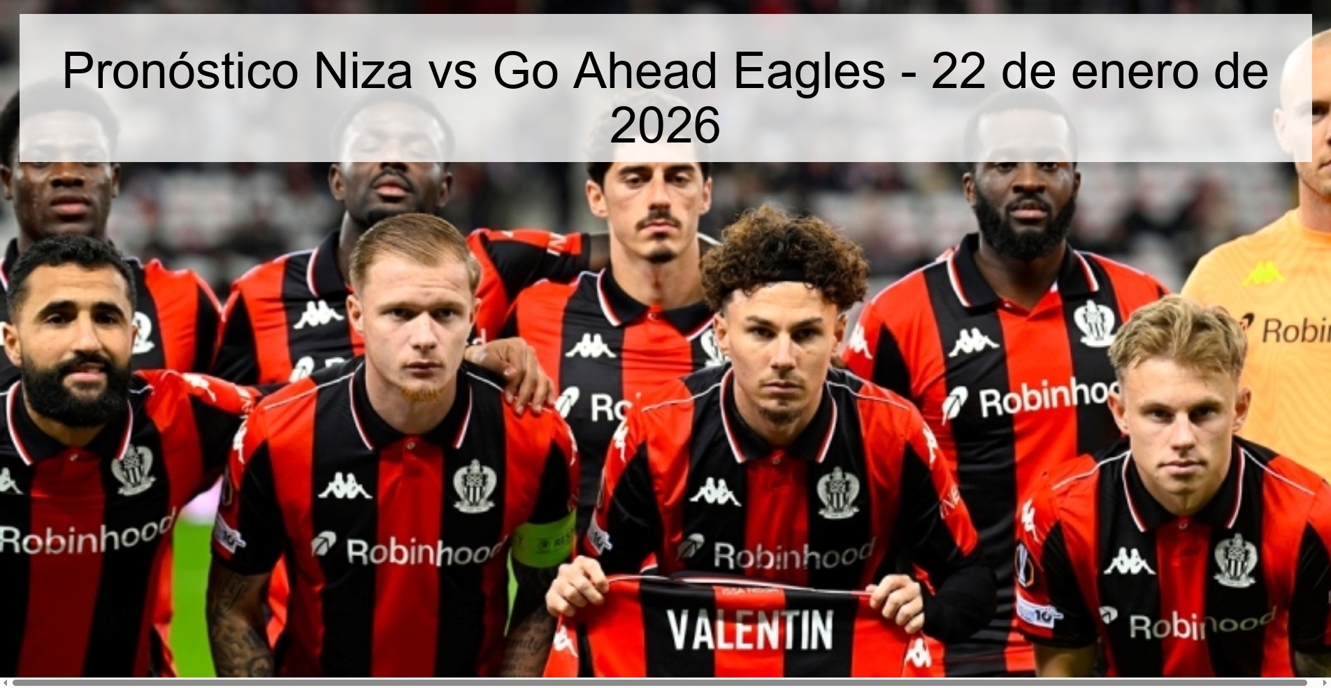 Pronóstico Niza vs Go Ahead Eagles – 22 de enero de 2026