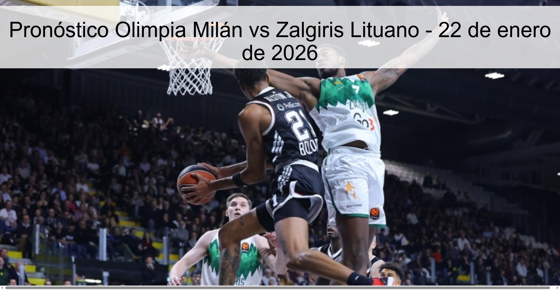 Pronóstico Olimpia Milán vs Zalgiris Lituano – 22 de enero de 2026