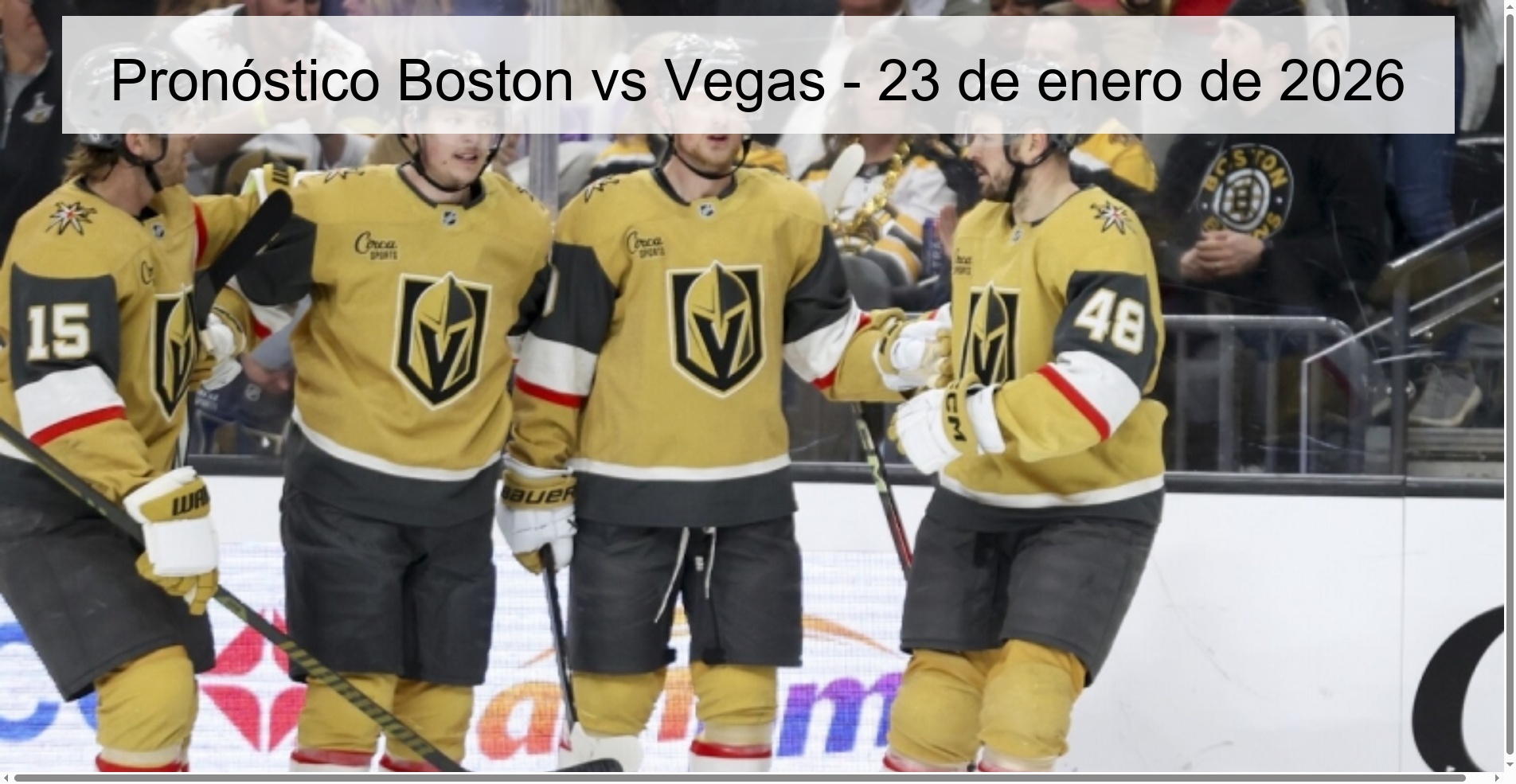 Pronóstico Boston vs Vegas – 23 de enero de 2026