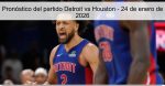 Pronóstico del partido Detroit vs Housto