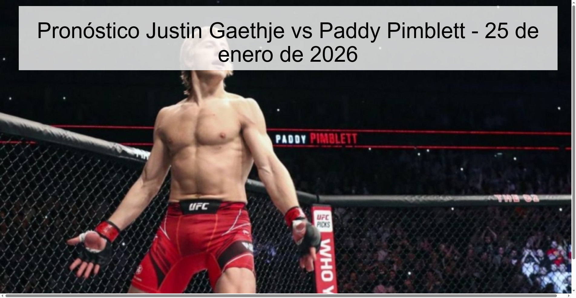 Pronóstico Justin Gaethje vs Paddy Pimblett – 25 de enero de 2026