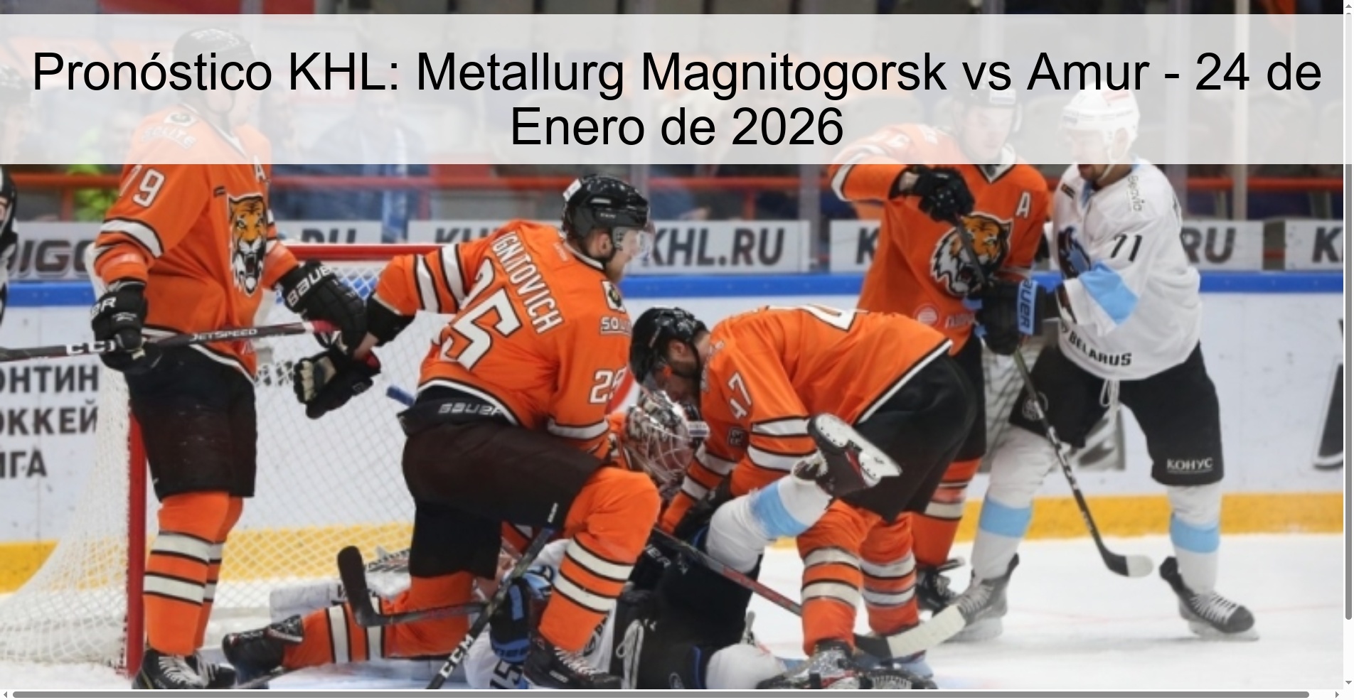 Pronóstico KHL: Metallurg Magnitogorsk vs Amur – 24 de Enero de 2026