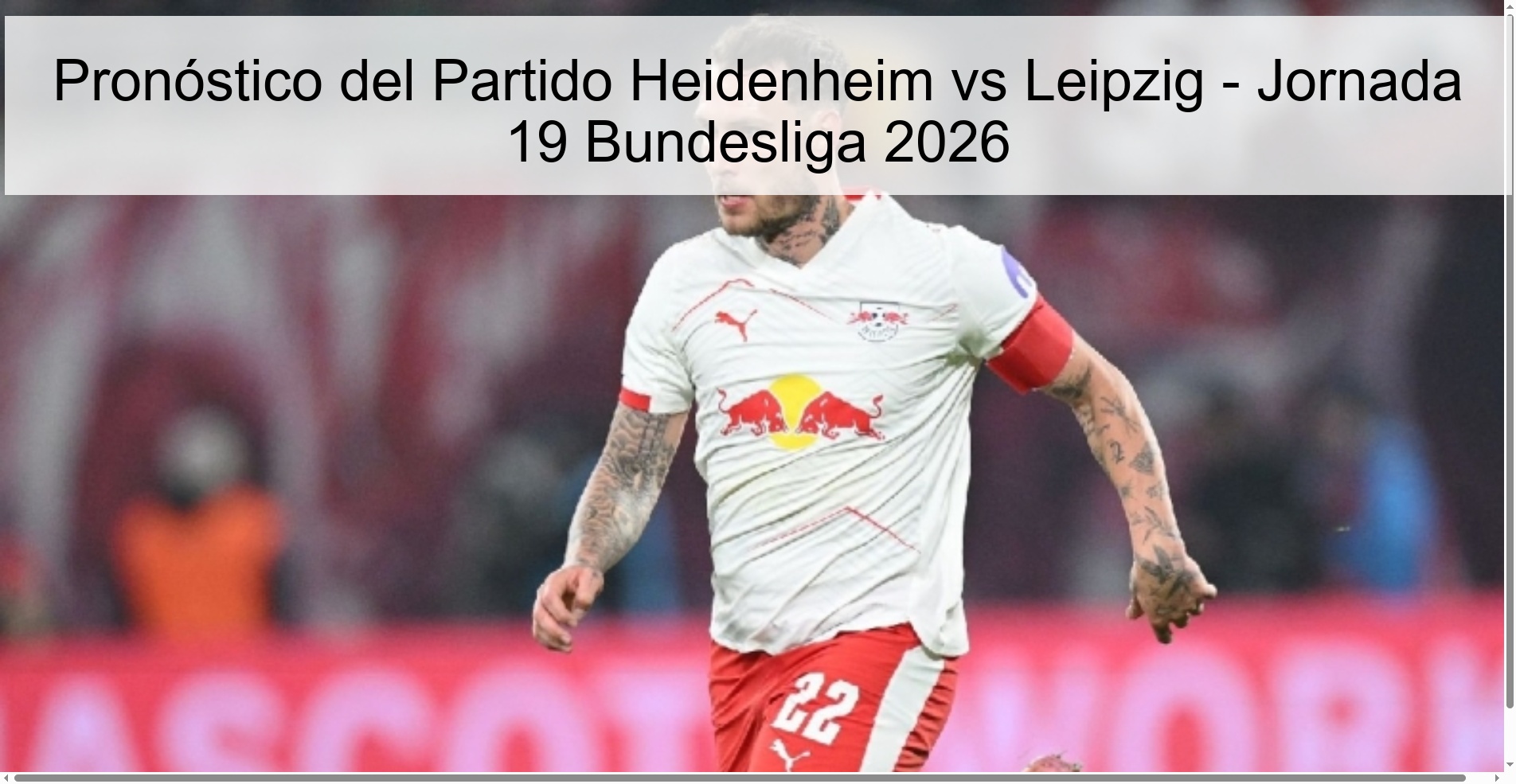Pronóstico del Partido Heidenheim vs Leipzig – Jornada 19 Bundesliga 2026
