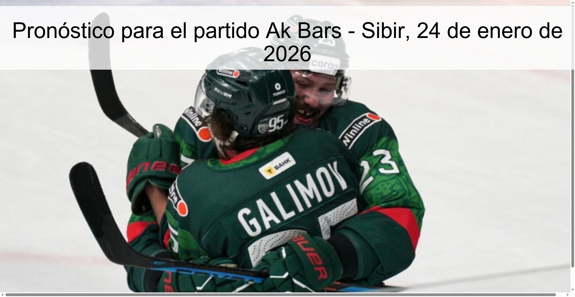 Pronóstico para el partido Ak Bars – Sibir, 24 de enero de 2026