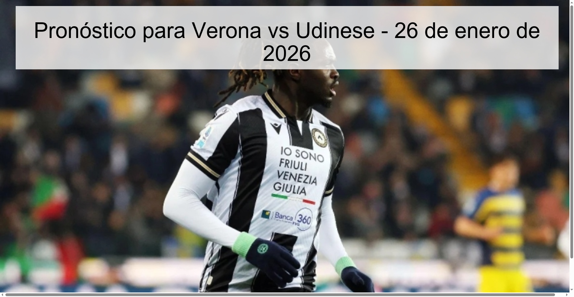 Pronóstico para Verona vs Udinese – 26 de enero de 2026