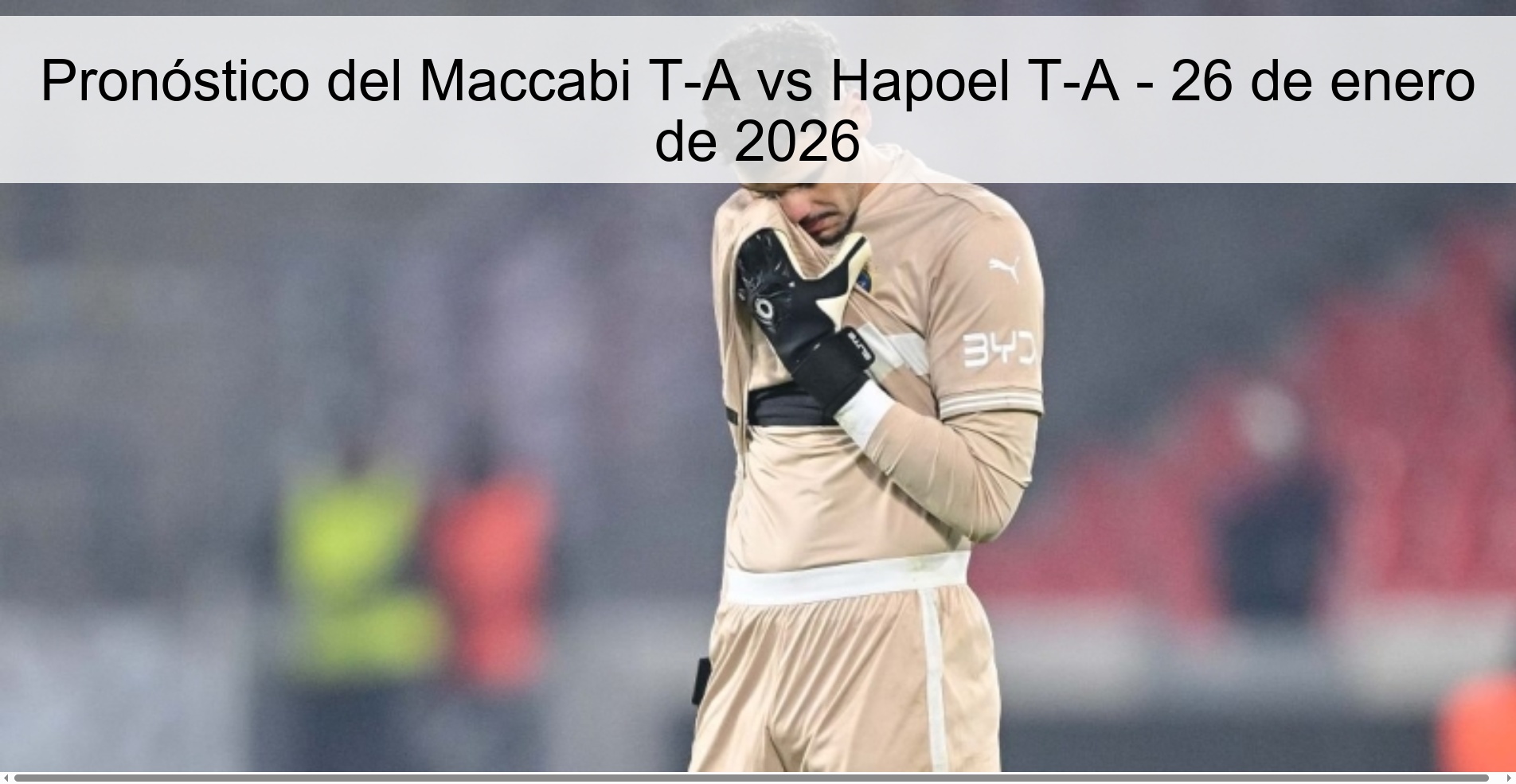 Pronóstico del Maccabi T-A vs Hapoel T-A – 26 de enero de 2026
