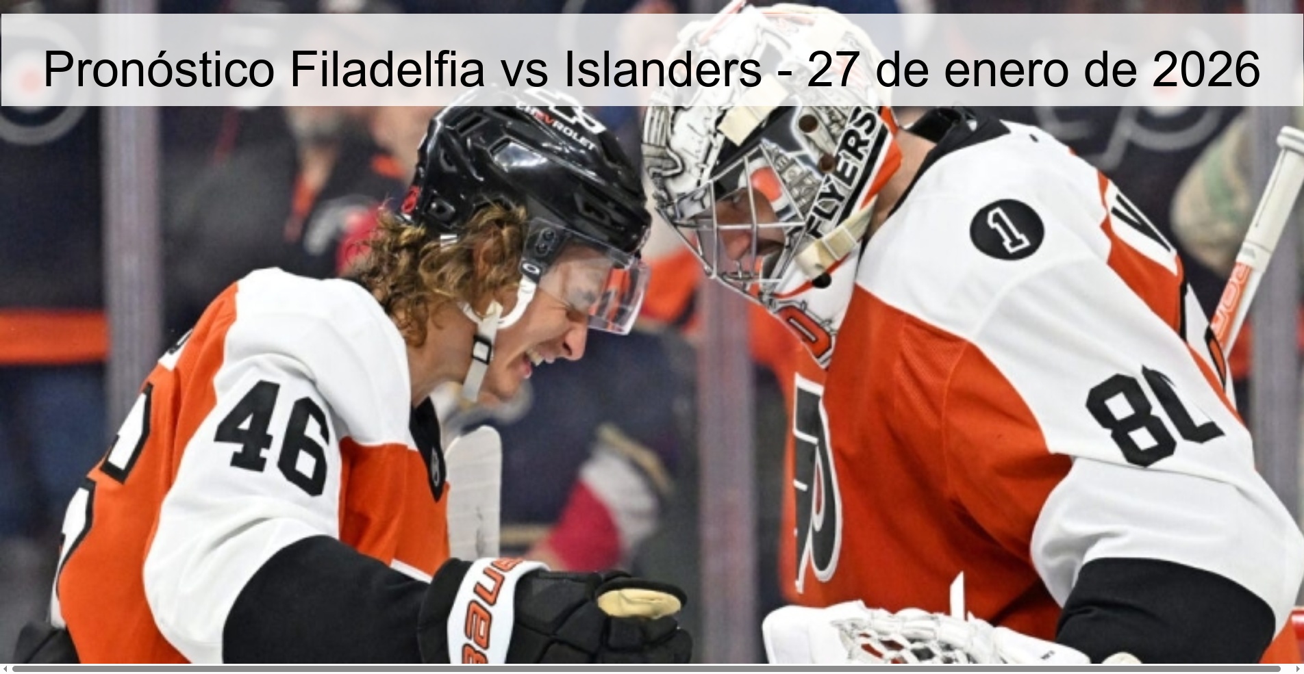 Pronóstico Filadelfia vs Islanders – 27 de enero de 2026