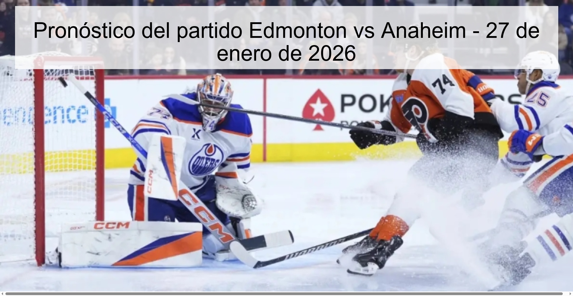 Pronóstico del partido Edmonton vs Anaheim – 27 de enero de 2026