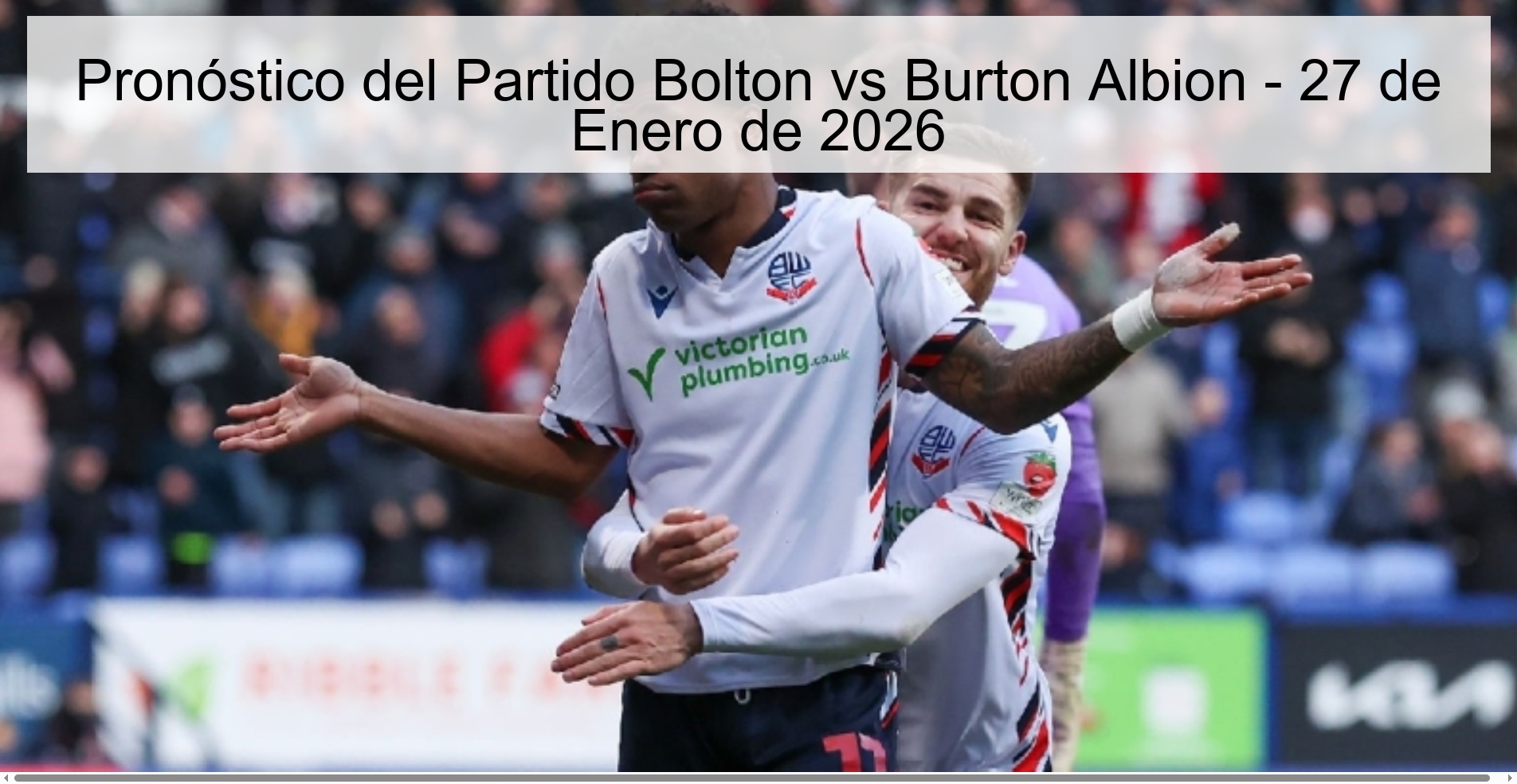 Pronóstico del Partido Bolton vs Burton Albion – 27 de Enero de 2026