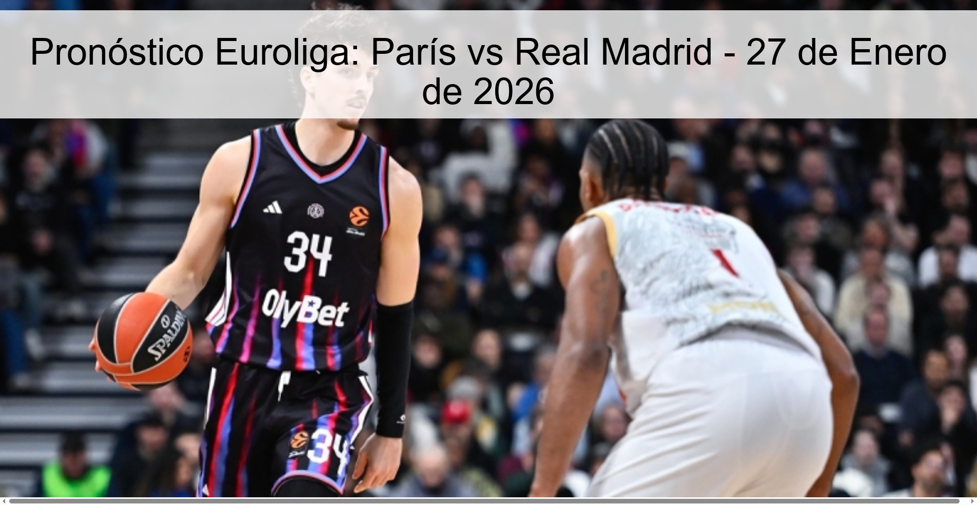 Pronóstico Euroliga: París vs Real Madrid – 27 de Enero de 2026