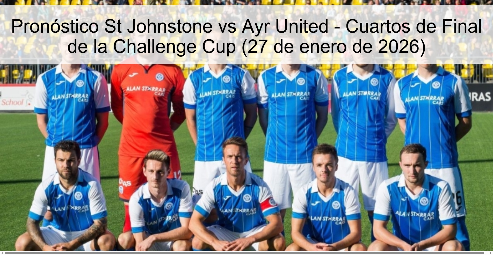 Pronóstico St Johnstone vs Ayr United – Cuartos de Final de la Challenge Cup (27 de enero de 2026)