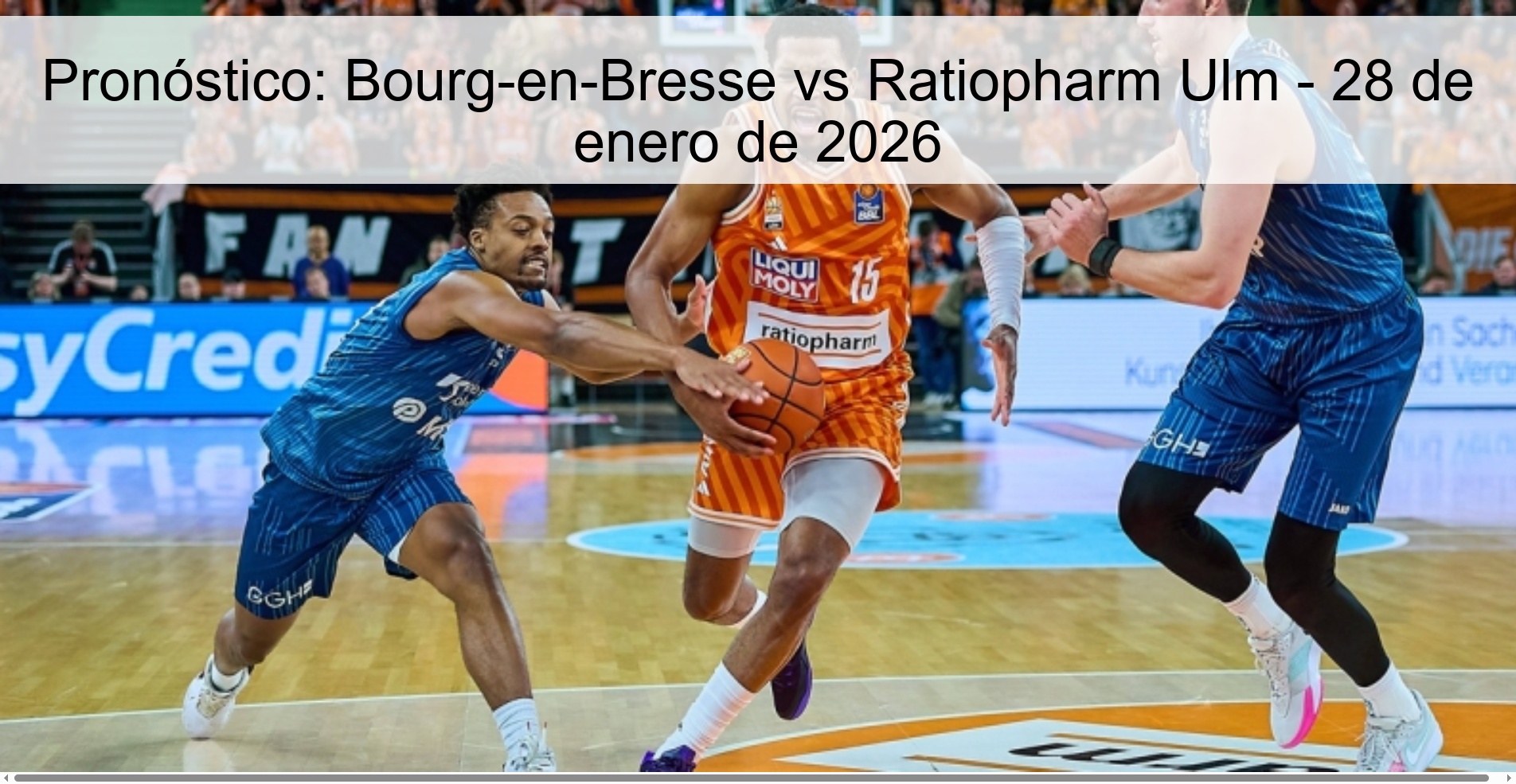 Pronóstico: Bourg-en-Bresse vs Ratiopharm Ulm – 28 de enero de 2026