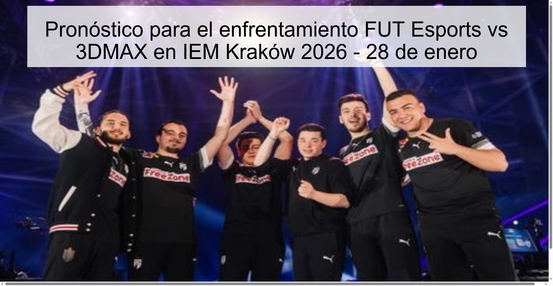 Pronóstico para el enfrentamiento FUT Esports vs 3DMAX en IEM Kraków 2026 – 28 de enero