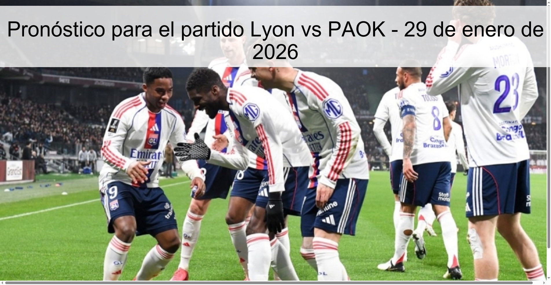 Pronóstico para el partido Lyon vs PAOK – 29 de enero de 2026