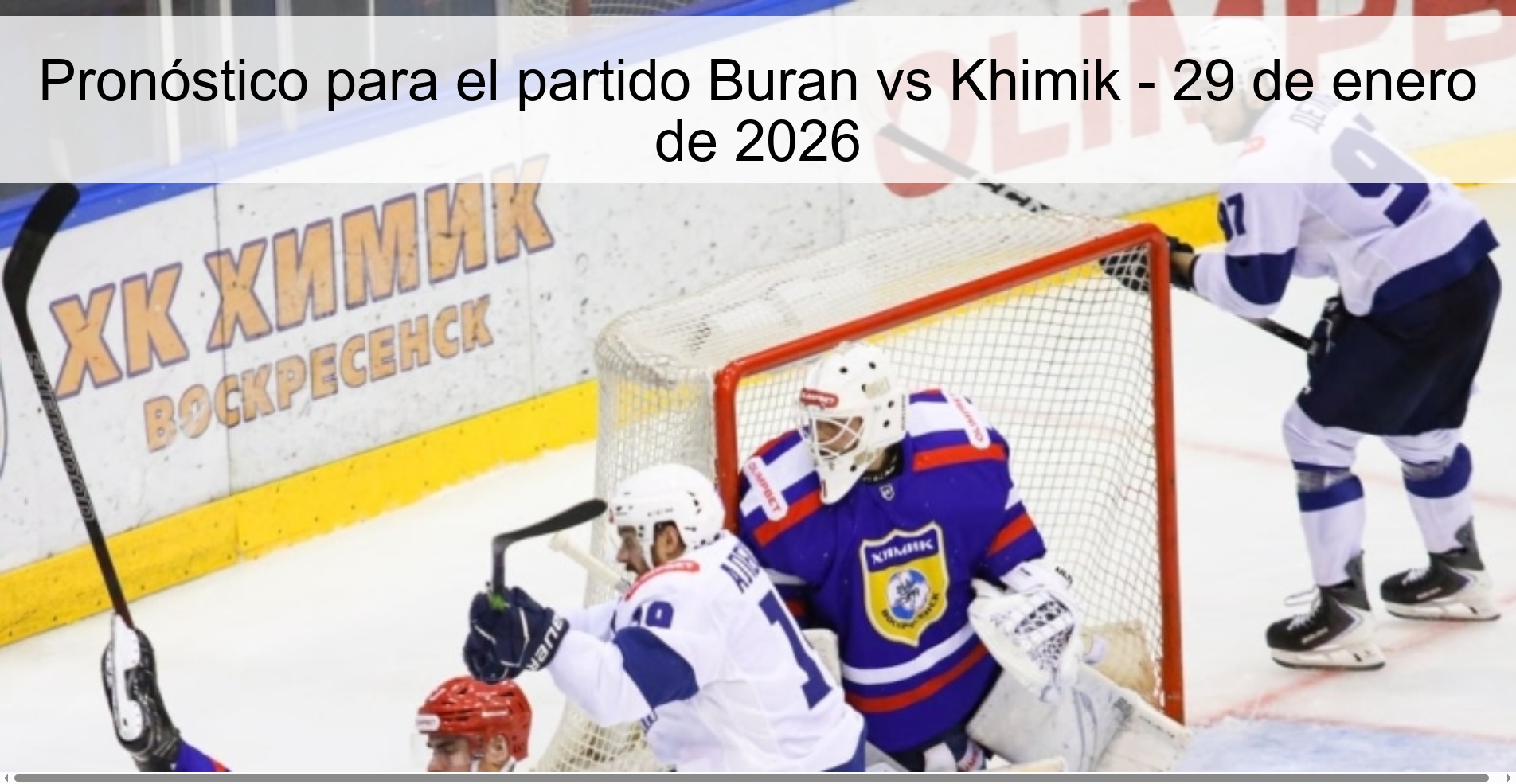 Pronóstico para el partido Buran vs Khimik – 29 de enero de 2026