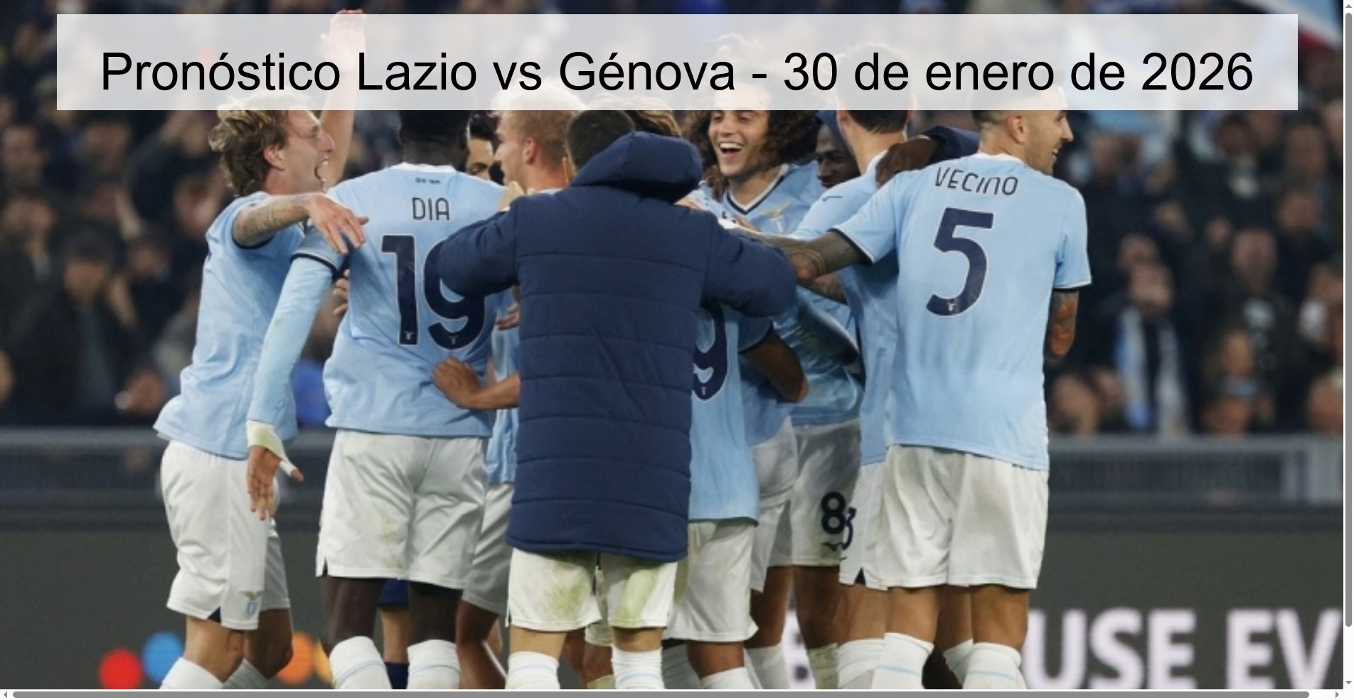 Pronóstico Lazio vs Génova – 30 de enero de 2026