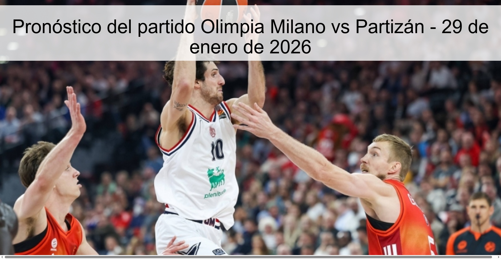 Pronóstico del partido Olimpia Milano vs Partizán – 29 de enero de 2026