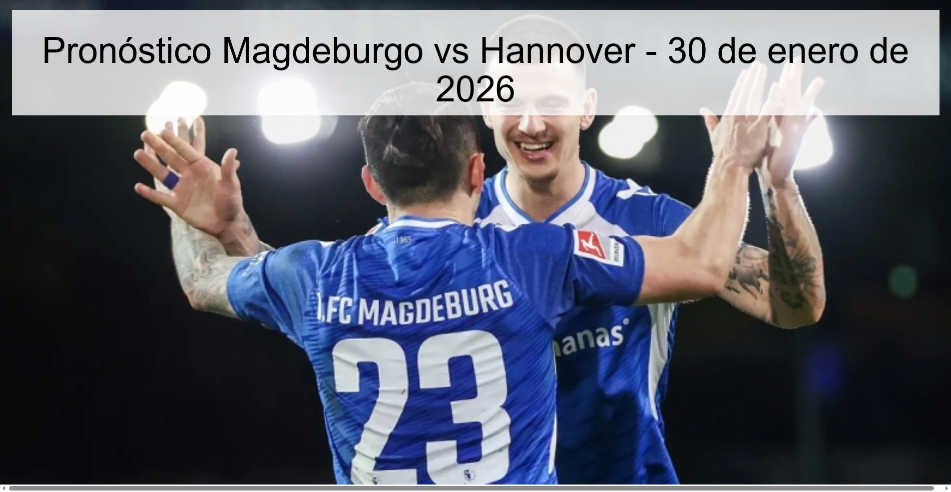 Pronóstico Magdeburgo vs Hannover – 30 de enero de 2026