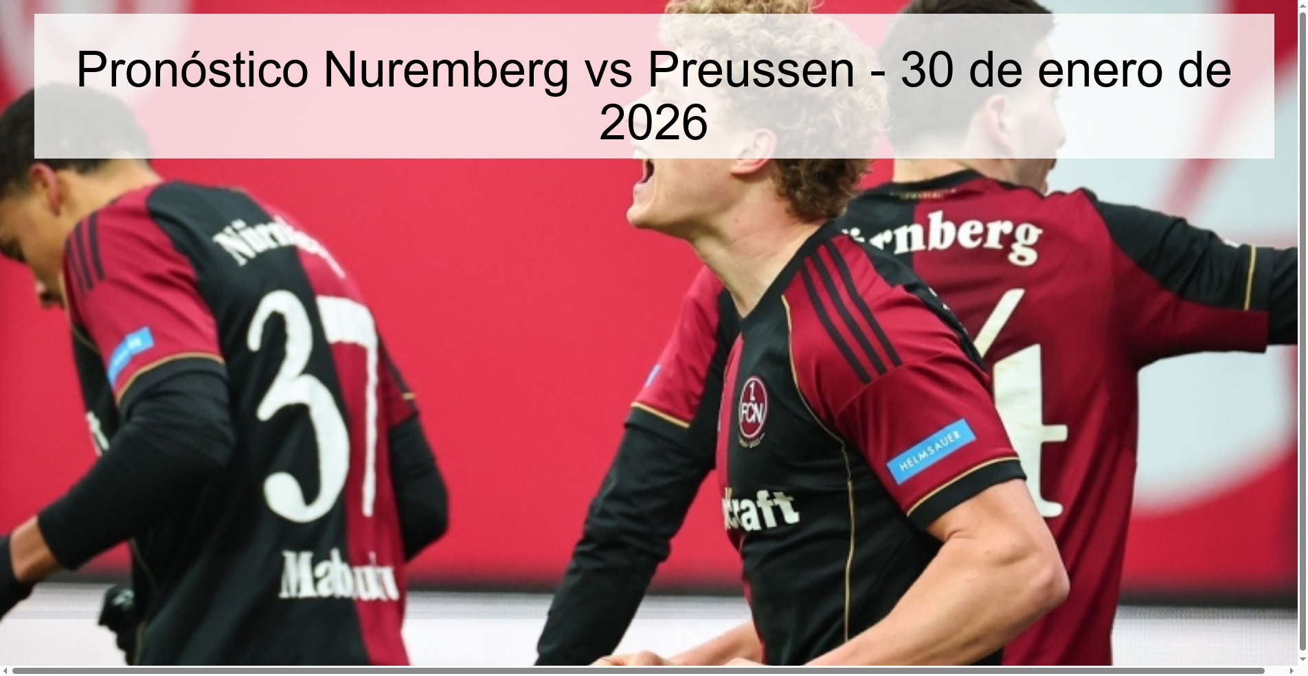 Pronóstico Nuremberg vs Preussen – 30 de enero de 2026