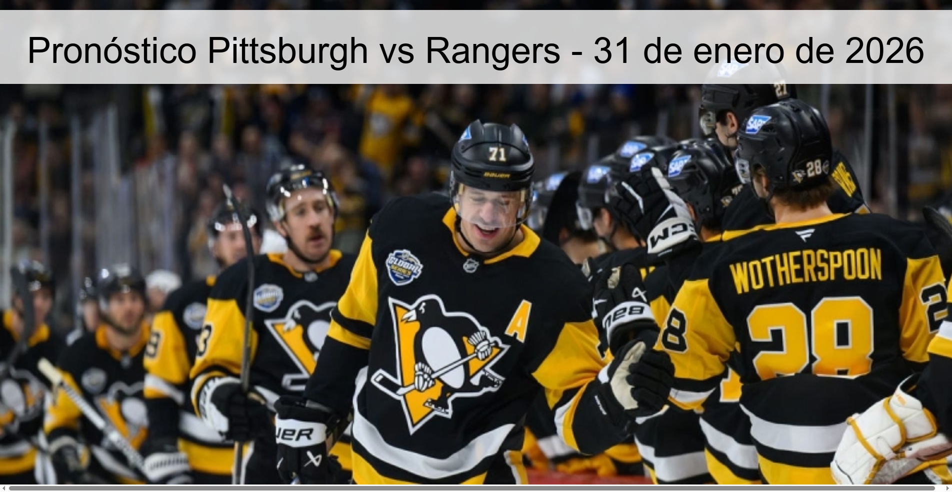 Pronóstico Pittsburgh vs Rangers – 31 de enero de 2026