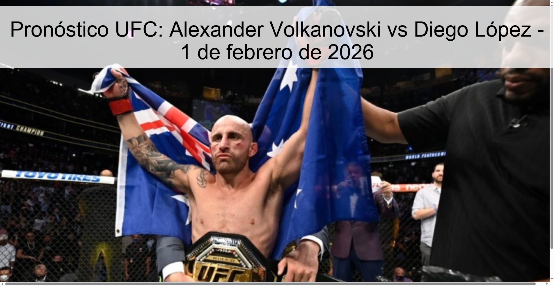 Pronóstico UFC: Alexander Volkanovski vs Diego López – 1 de febrero de 2026