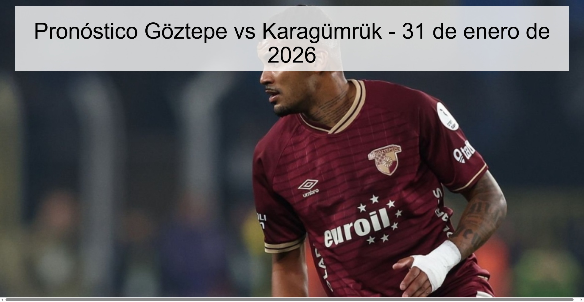 Pronóstico Göztepe vs Karagümrük – 31 de enero de 2026