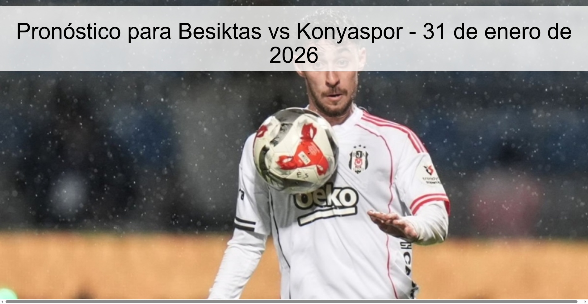 Pronóstico para Besiktas vs Konyaspor – 31 de enero de 2026