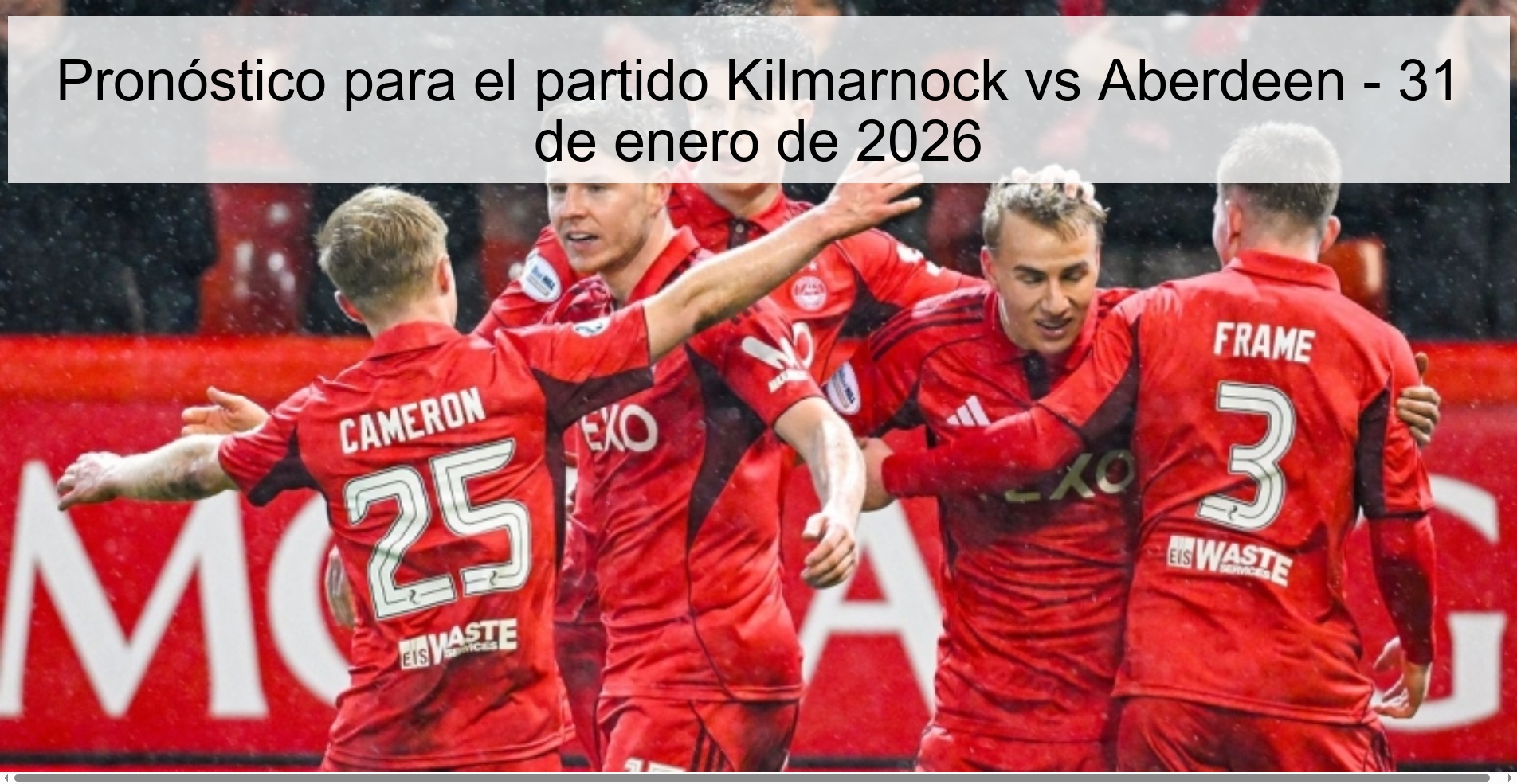 Pronóstico para el partido Kilmarnock vs Aberdeen – 31 de enero de 2026
