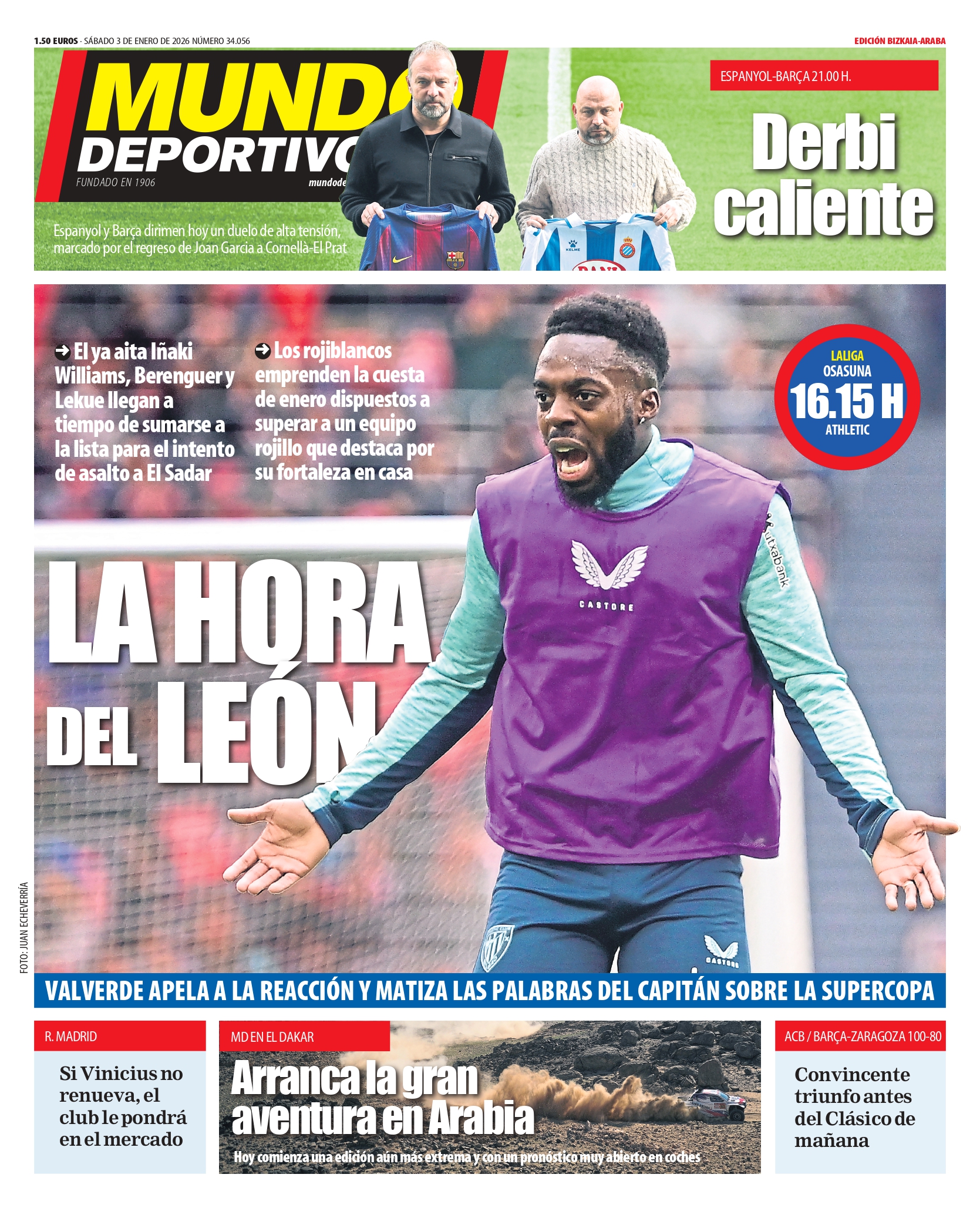 ¡Empezamos 2026 con Fútbol! El Athletic Club ante un Desafiante Osasuna en El Sadar