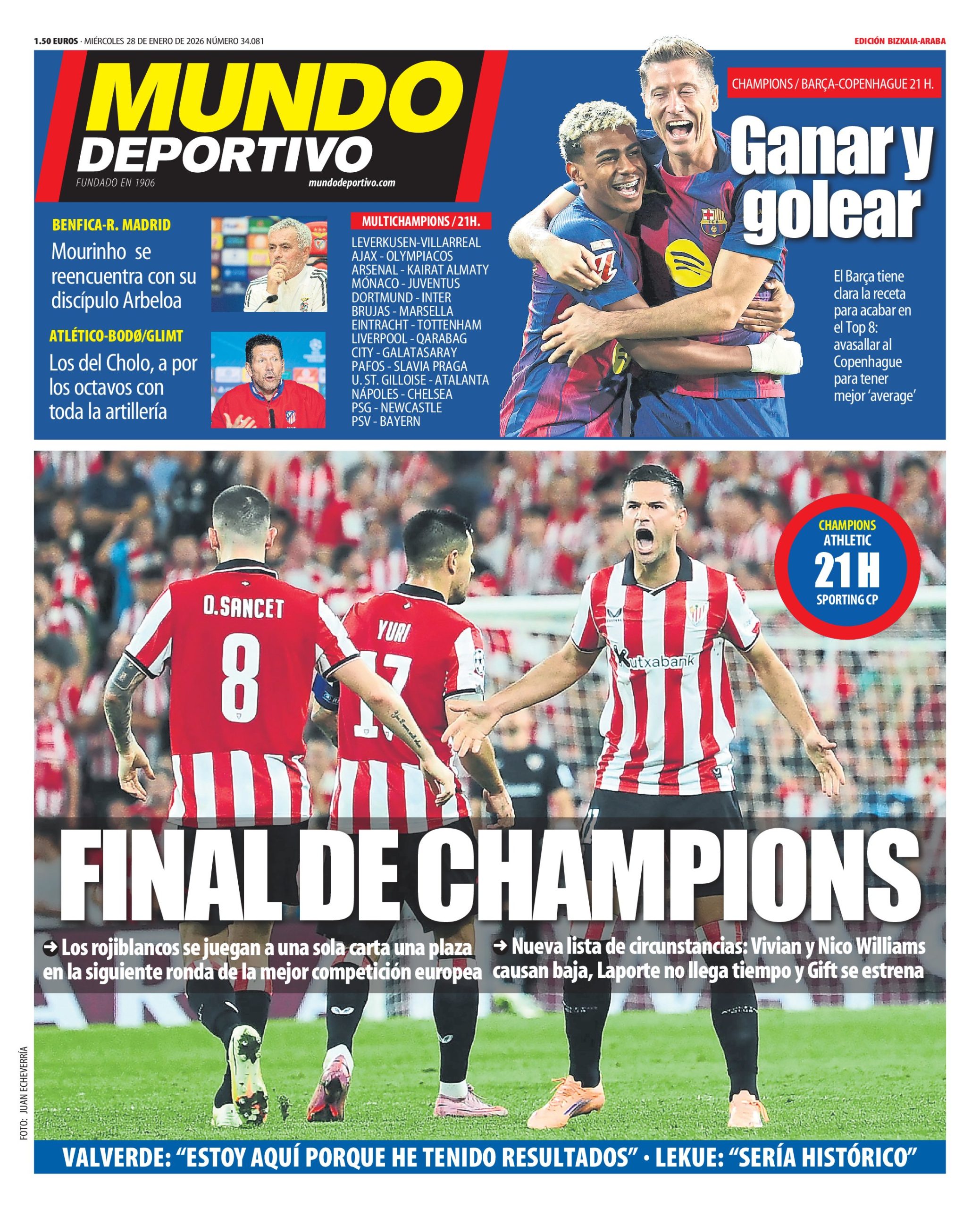 ¡El San Mamés se viste de gala! Athletic y Sporting de Portugal, cara a cara en la Champions