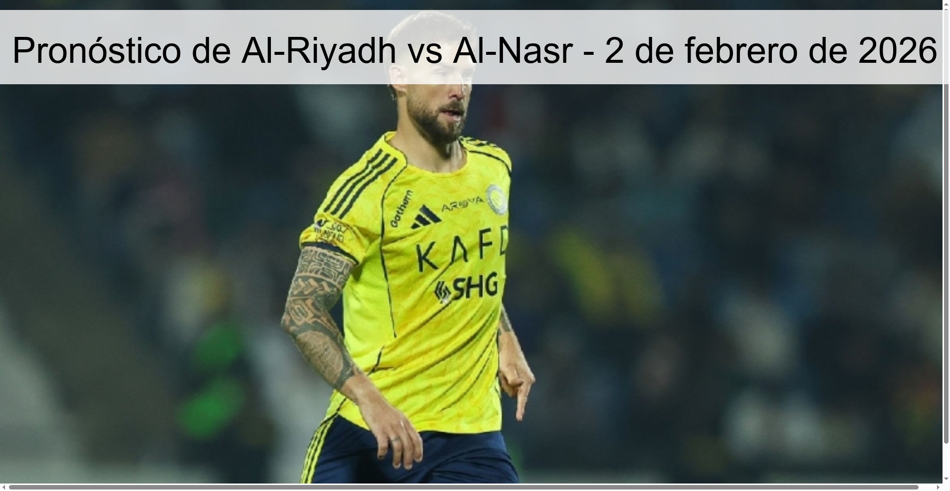 Pronóstico de Al-Riyadh vs Al-Nasr – 2 de febrero de 2026
