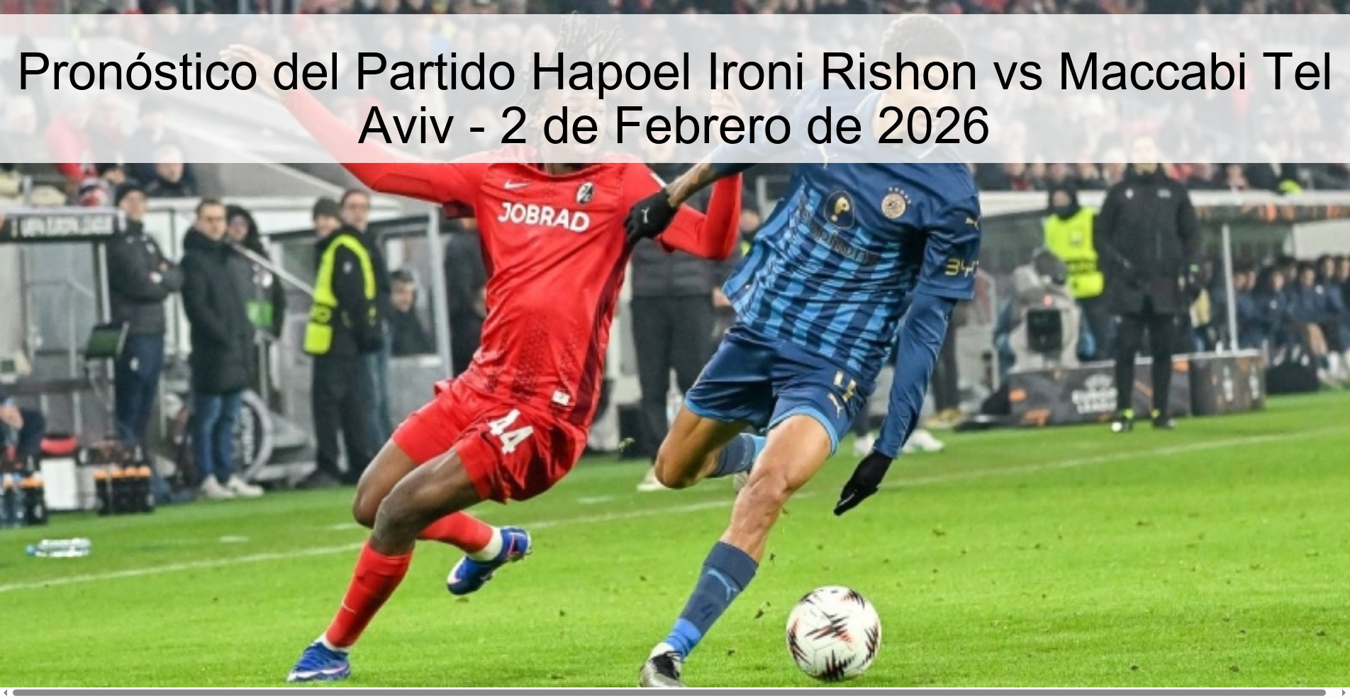 Pronóstico del Partido Hapoel Ironi Rishon vs Maccabi Tel Aviv – 2 de Febrero de 2026