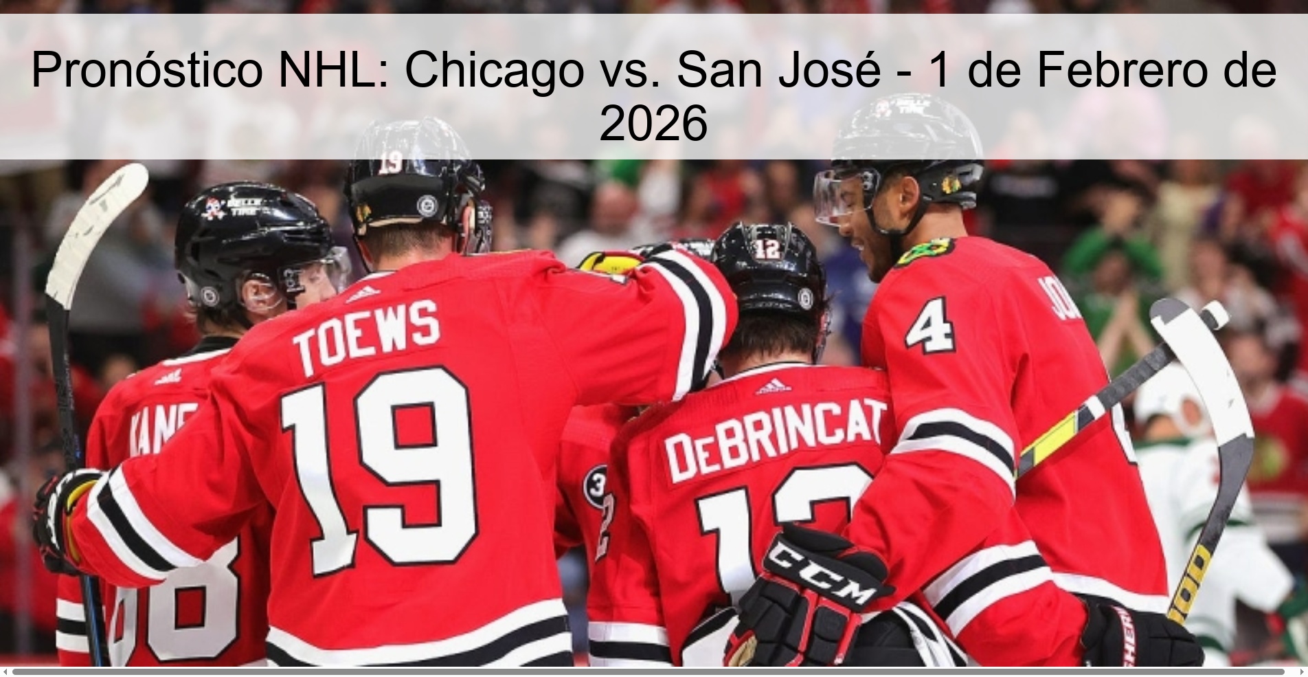Pronóstico NHL: Chicago vs. San José – 1 de Febrero de 2026