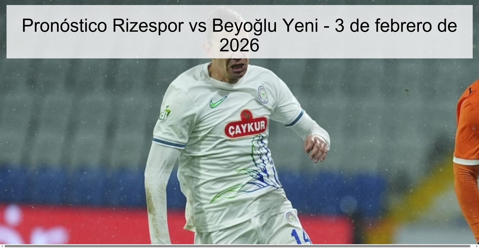 Pronóstico Rizespor vs Beyoğlu Yeni – 3 de febrero de 2026