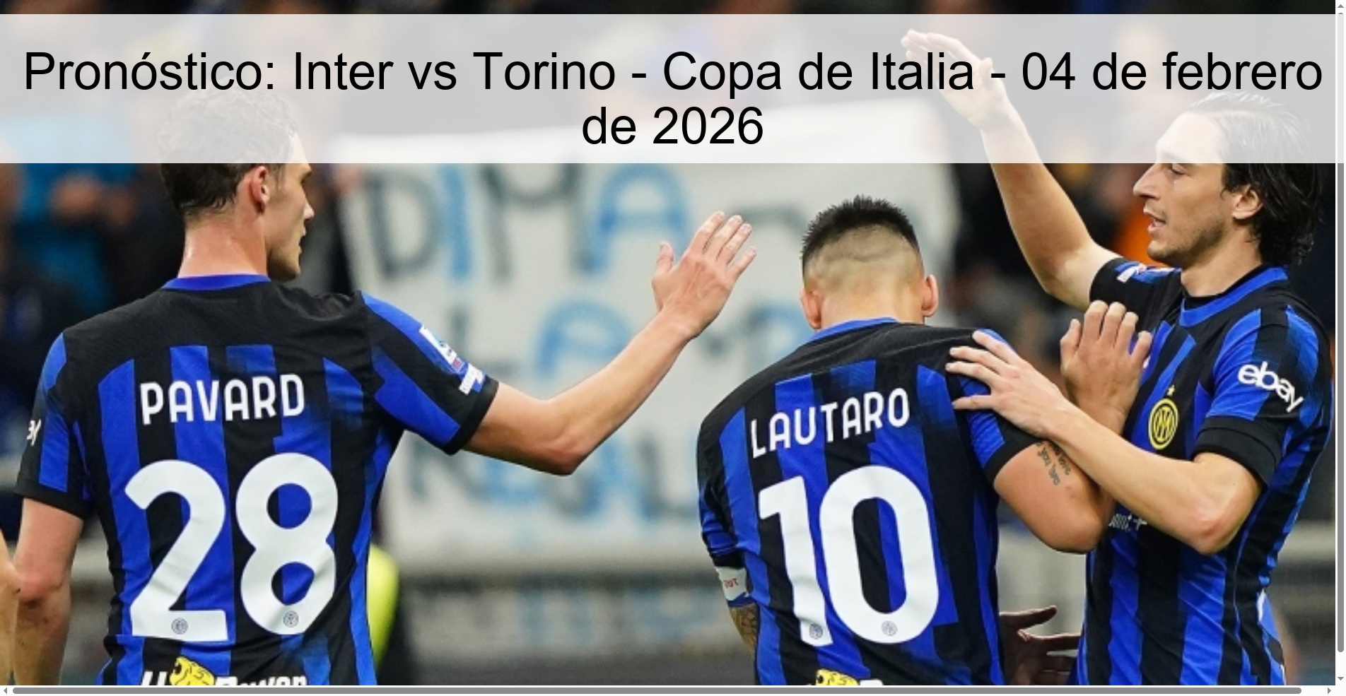 Pronóstico: Inter vs Torino – Copa de Italia – 04 de febrero de 2026
