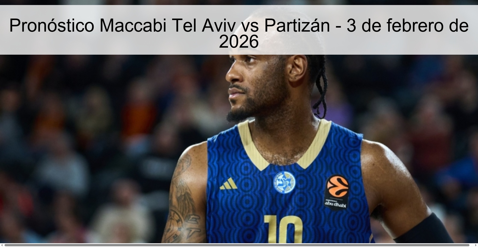 Pronóstico Maccabi Tel Aviv vs Partizán – 3 de febrero de 2026