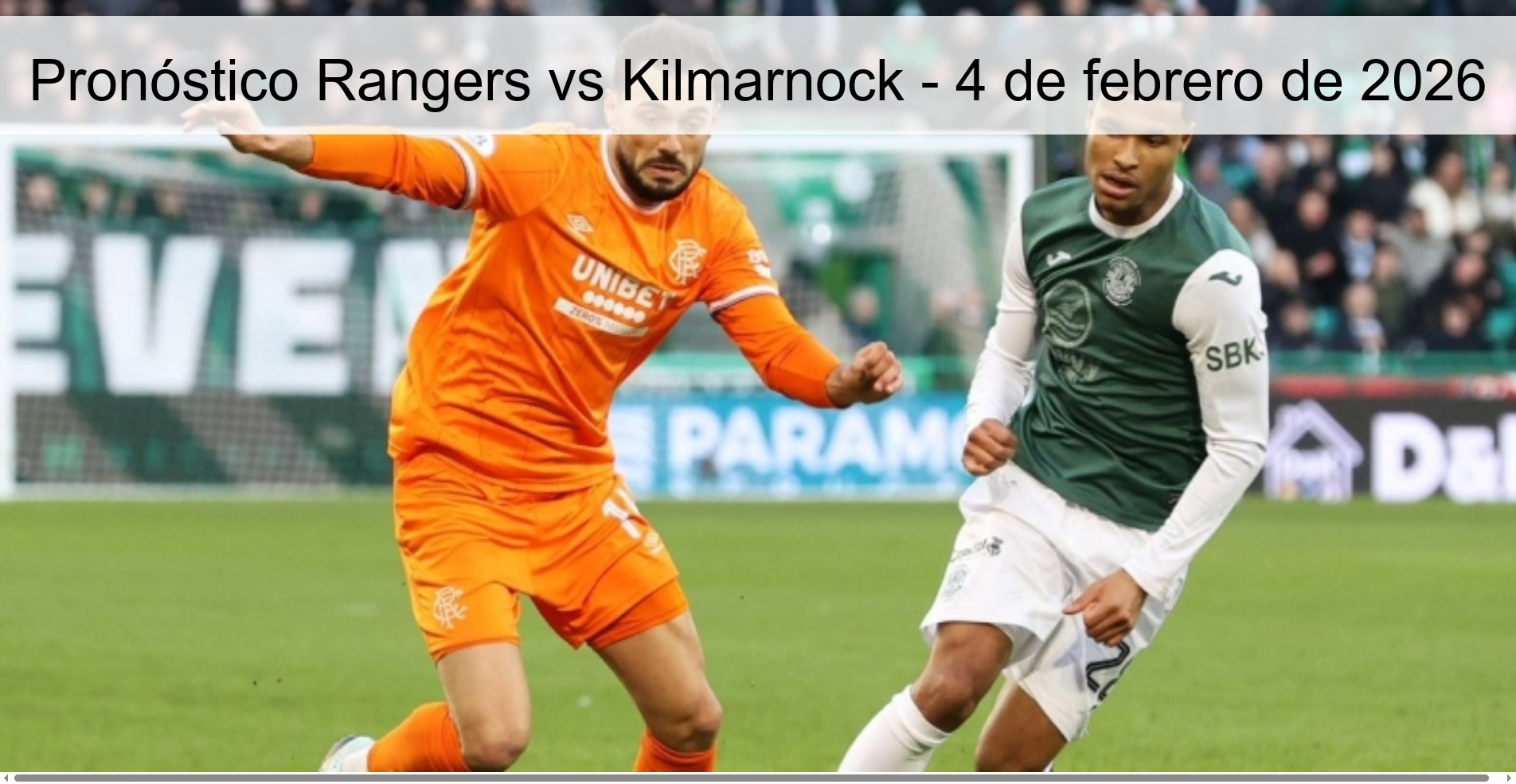 Pronóstico Rangers vs Kilmarnock – 4 de febrero de 2026