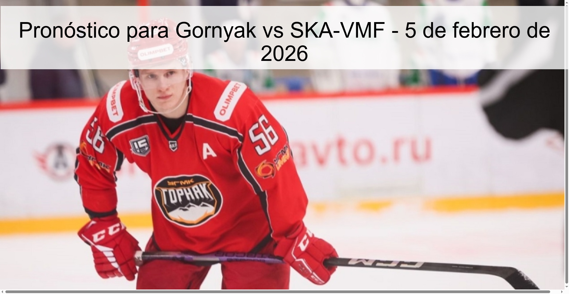 Pronóstico para Gornyak vs SKA-VMF – 5 de febrero de 2026