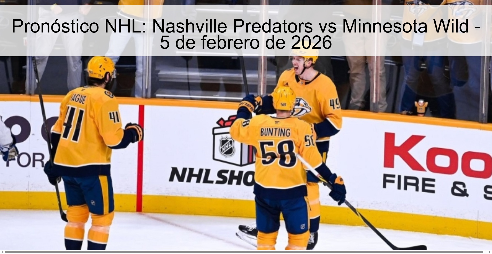 Pronóstico NHL: Nashville Predators vs Minnesota Wild – 5 de febrero de 2026