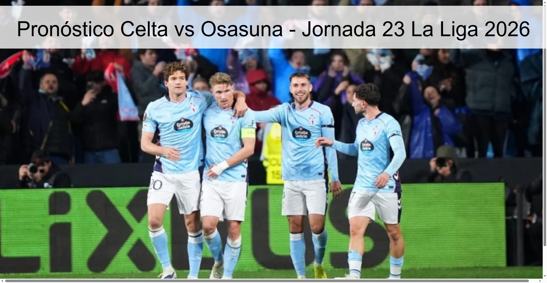 Pronóstico Celta vs Osasuna – Jornada 23 La Liga 2026